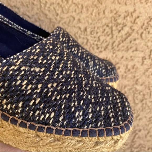 Free People Blue Galapagos Lace Up Ankle Wrap Platform Espadrilles Size 8.5