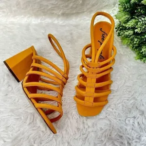 Free People Colette Womens Cinched Heel Hot Orange Sandals EU 37 US 7 NEW