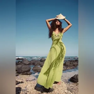 Free People Green Auralie Maxi Size Small