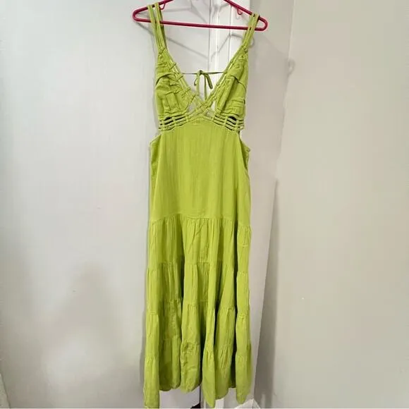 Free People Green Auralie Maxi Size Small