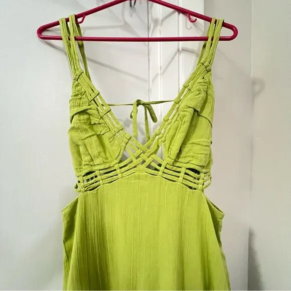 Free People Green Auralie Maxi Size Small