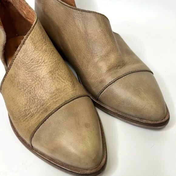 Free People Royale D’Orsay Pointed Toe Leather Flats 36/6 Taupe