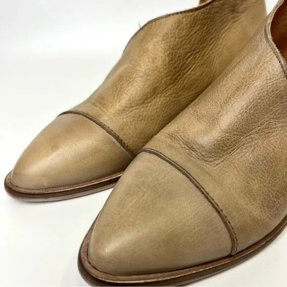 Free People Royale D’Orsay Pointed Toe Leather Flats 36/6 Taupe