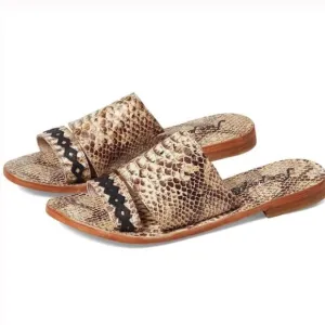 Free People Saturaday Snake Strappy Leather Flat Sandals 41/10