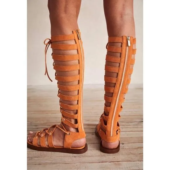 Free People Sun Chaser Tall Gladiator Sandals Size 38