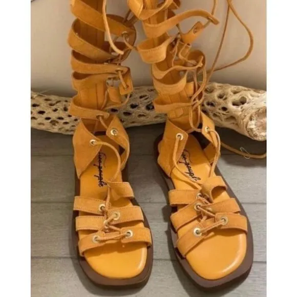 Free People Sun Chaser Tall Gladiator Sandals Size 38