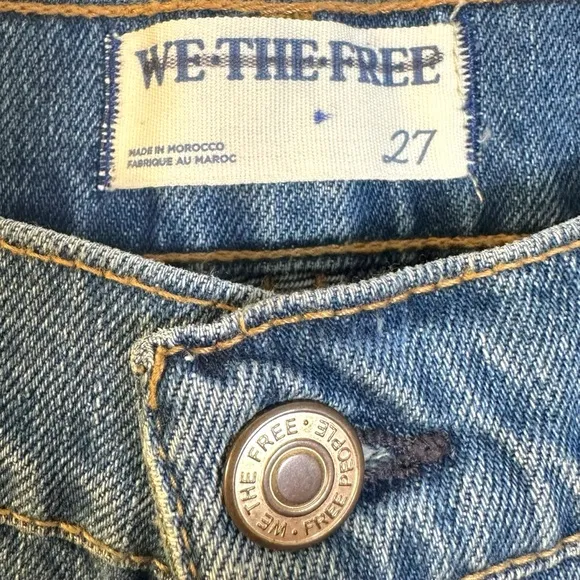 Free People Western Bohemian Serafin Boot Cut Jeans Light Vintage Wash Size 27