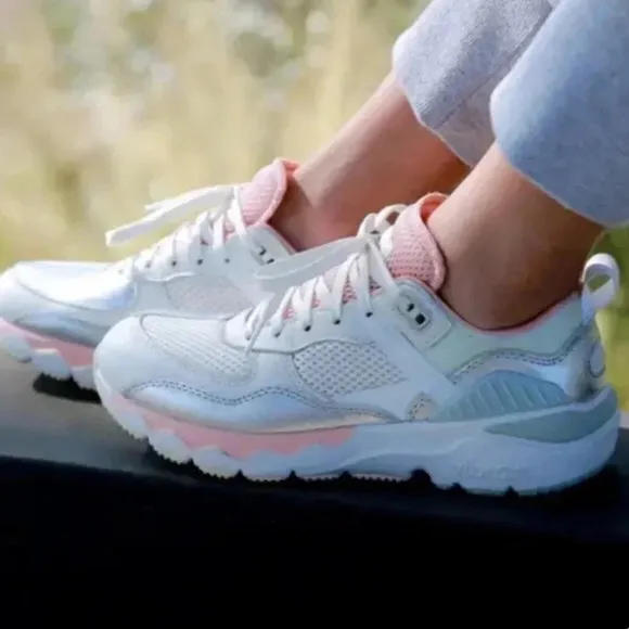 Free People x BrandBlack Chunky White Pink Nebula Platform Sneaker