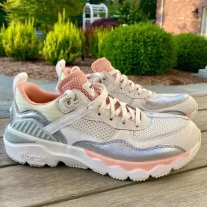 Free People x BrandBlack Chunky White Pink Nebula Platform Sneaker
