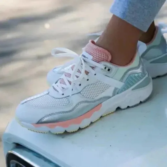 Free People x BrandBlack Chunky White Pink Nebula Platform Sneaker