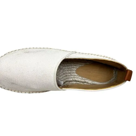 Frescobol Carioca Mens Helio Canvas Espadrilles Pull Up Tab Sand Cream Size‎ 45