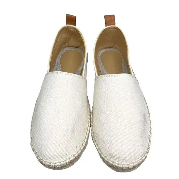 Frescobol Carioca Mens Helio Canvas Espadrilles Pull Up Tab Sand Cream Size‎ 45