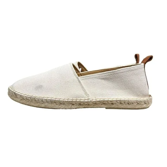 Frescobol Carioca Mens Helio Canvas Espadrilles Pull Up Tab Sand Cream Size‎ 45