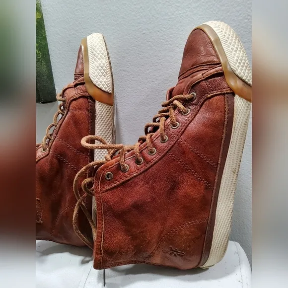 Frye Greene Back Zipper High Top Sneakers Size 6,5