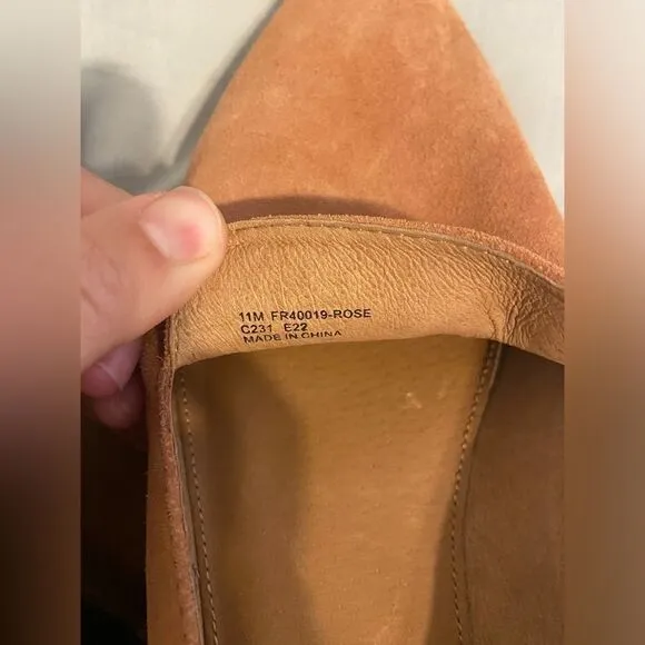 Frye Kenzie Venetian Slip On Loafers Pointed Toe Suede Leather Flats Sz 11