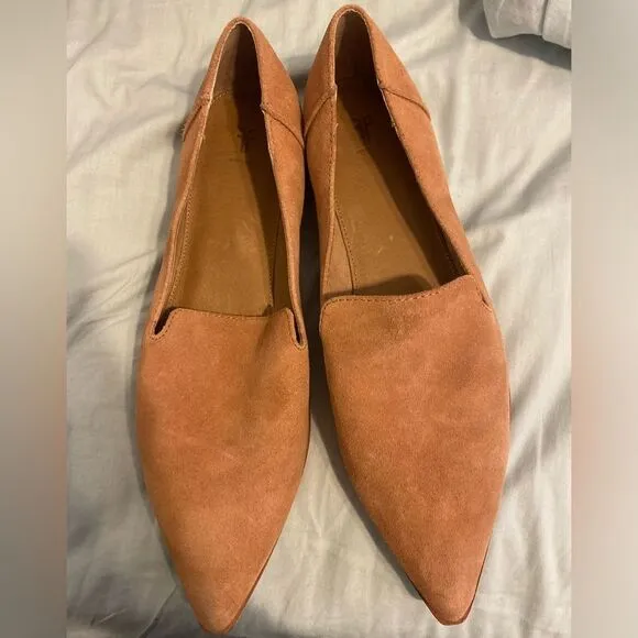 Frye Kenzie Venetian Slip On Loafers Pointed Toe Suede Leather Flats Sz 11