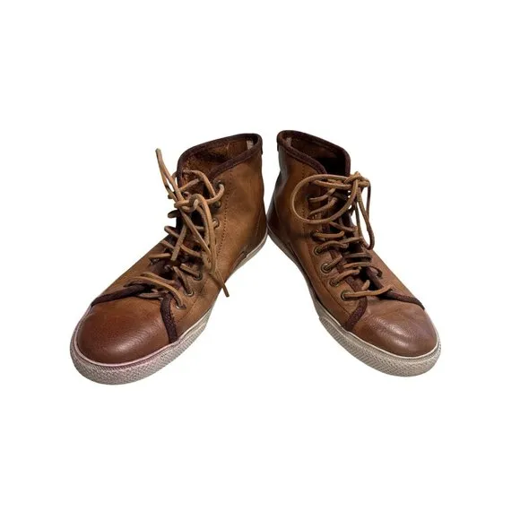 Frye Mens Brown Leather High Top Sneakers Size 8 SKU 7287