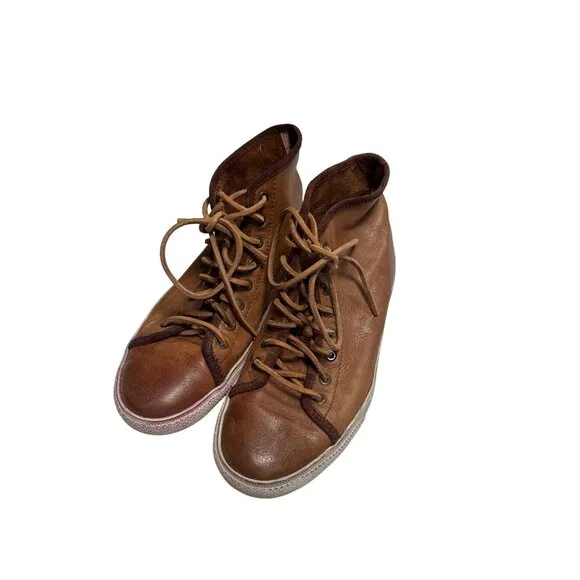 Frye Mens Brown Leather High Top Sneakers Size 8 SKU 7287