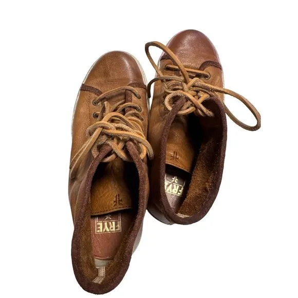 Frye Mens Brown Leather High Top Sneakers Size 8 SKU 7287