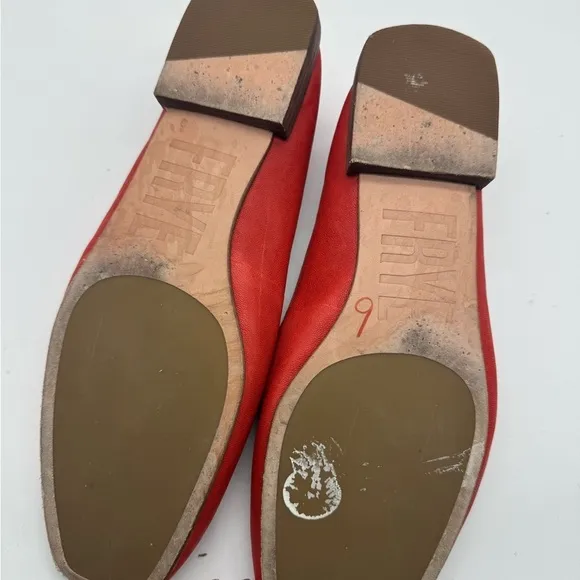 Frye Women's Claire Venetian Leather Loafers Red size 9 Academia Office Career
