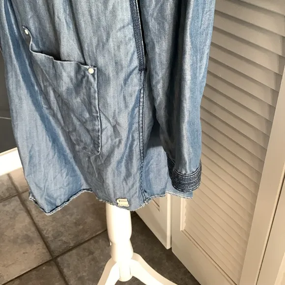 G-Star RAW Denim CL New Boyfriend Shirt Dress Women’s Snap Front Size Medium