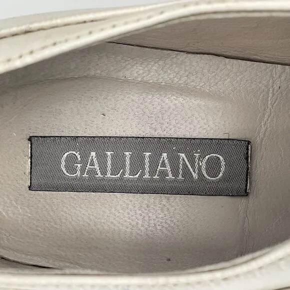 Galliano Lavorazione Artigiana Dress Loafers Men’s US 7 / 40 White Leather Italy