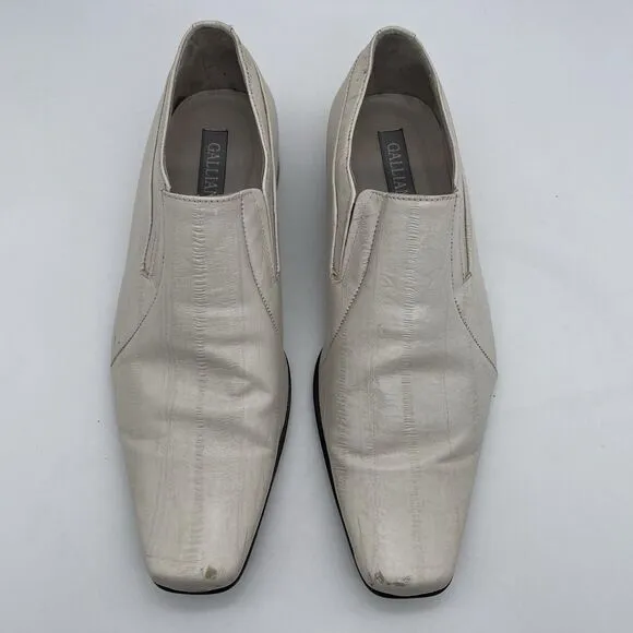 Galliano Lavorazione Artigiana Dress Loafers Men’s US 7 / 40 White Leather Italy