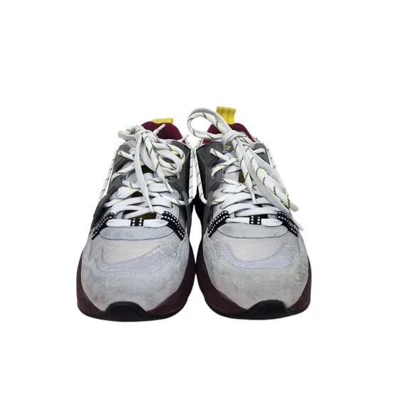 GANNI Shoes Womens EU 41 US 11 Grey Tech Chunky Mixed-Media Sneakers Luxury