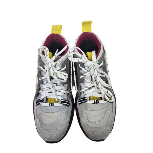GANNI Shoes Womens EU 41 US 11 Grey Tech Chunky Mixed-Media Sneakers Luxury