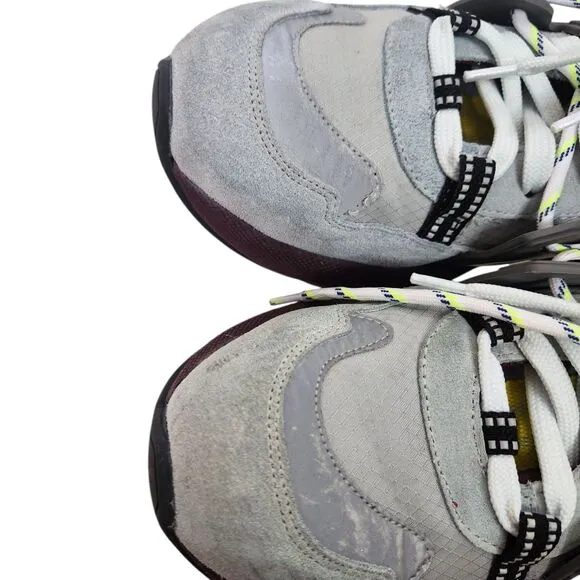 GANNI Shoes Womens EU 41 US 11 Grey Tech Chunky Mixed-Media Sneakers Luxury