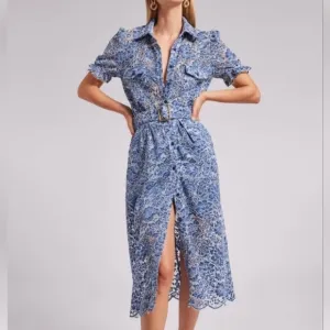 Generation Love Claudia Lace Dress - Blue/White