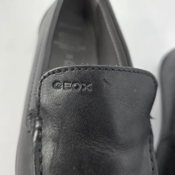 Geox Respira Boys Black Leather Dress Loafers Size 38 Antishock US 5.5 6