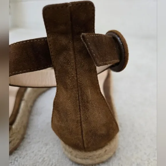 Gianvito Rossi Sandals Espadrilles Portofino Suede Brown Italian EU 36.5 US 6.5