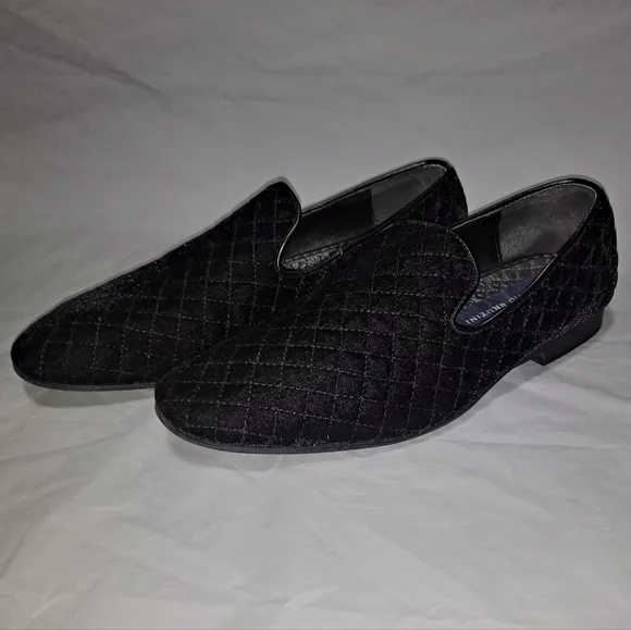 Giorgio Brutini Chatwal Dress Velvet Shoes/Loafers Men's Size 7.5M Quilted Black