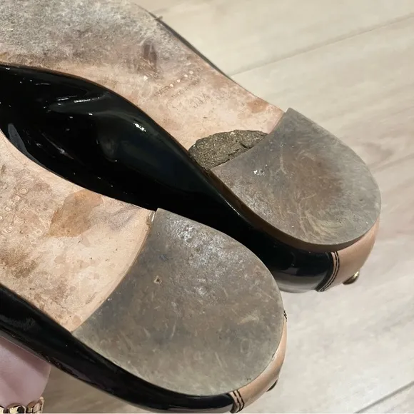 Giuseppe Zanotti Design Black Patent Leather Buckle Ballet Flats Size 38.5/8.5