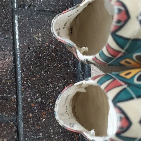 GOBY SLIP ON PLATFORM VEGAN CHUNKY SNEAKERS WITH AZTEC PRINT TRAINERS ART