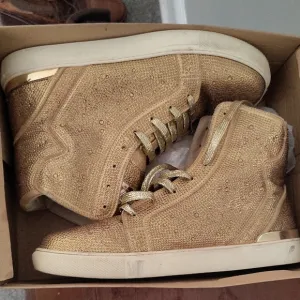 Gold High-Top Sneakers