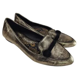 Gold metallic Pointed toe flats sz 6