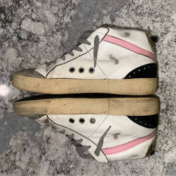 Golden Goose Gray and White Chunky Sneakers