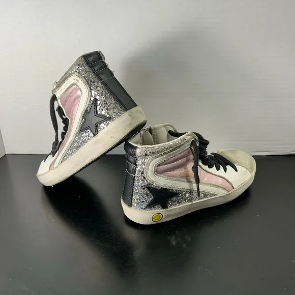 Golden Goose Pink and Black High-Top Sneakers