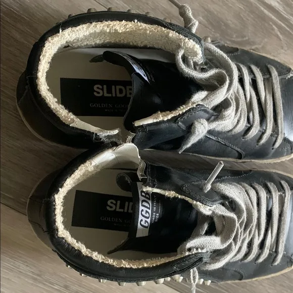 Golden Goose- Slide Black w studs High-Top Sneakers