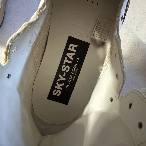Golden Goose White and Black High-Top Sneakers