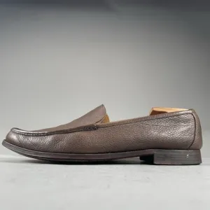 Gravati Men’s Size 10.5 Brown Pebbled Leather Slip On Moc Toe Loafers Dress Shoe
