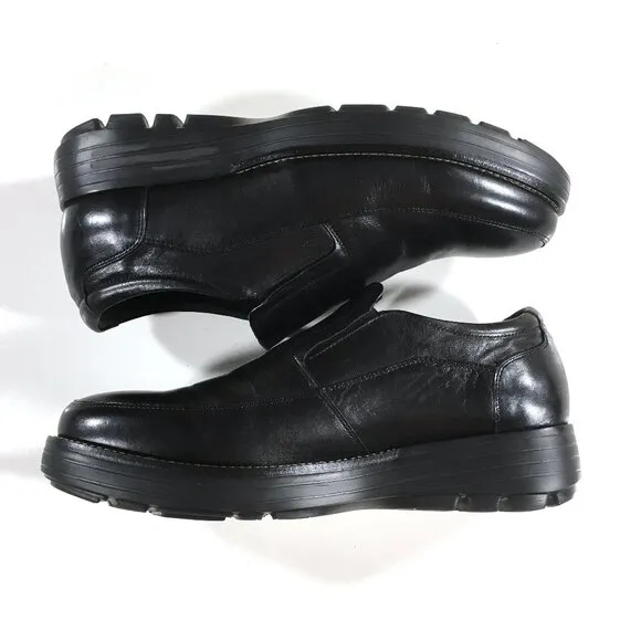 Gravity Defyer Centric Slip On Dress Loafers Mens Size 10.5 W Wide Black Leather