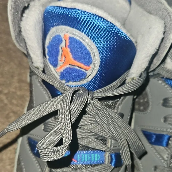 Gray and Blue High-Top Sneakers