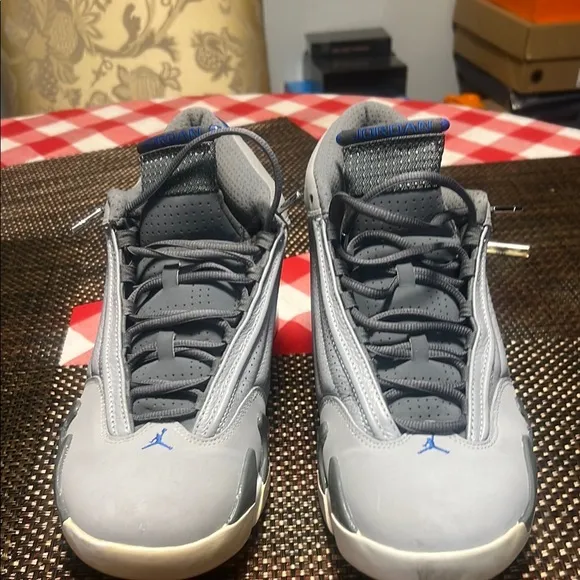 Gray and Blue jordan Sneakers