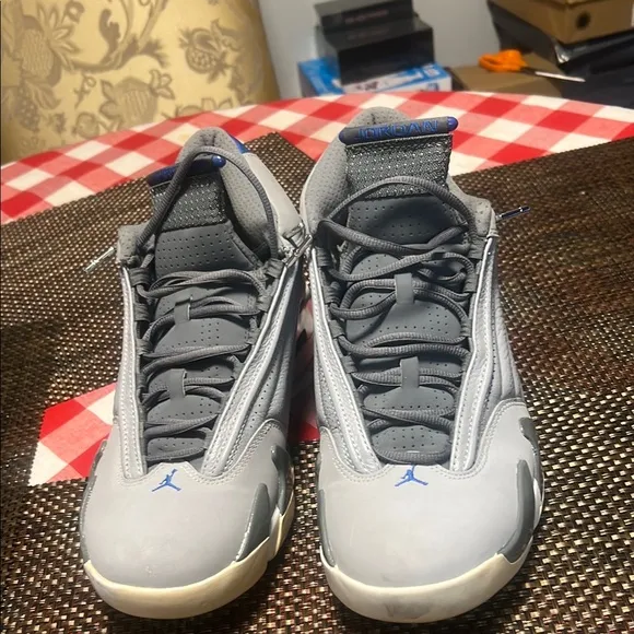 Gray and Blue jordan Sneakers