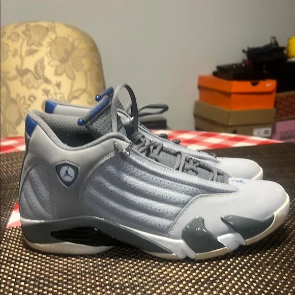 Gray and Blue jordan Sneakers