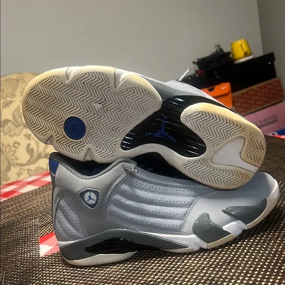 Gray and Blue jordan Sneakers