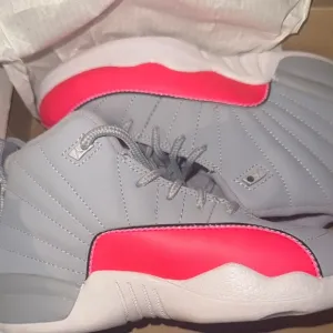 Gray and Pink High-Top Sneakers